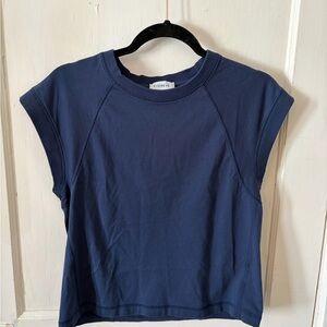Evereve Navy Crew Neck Top